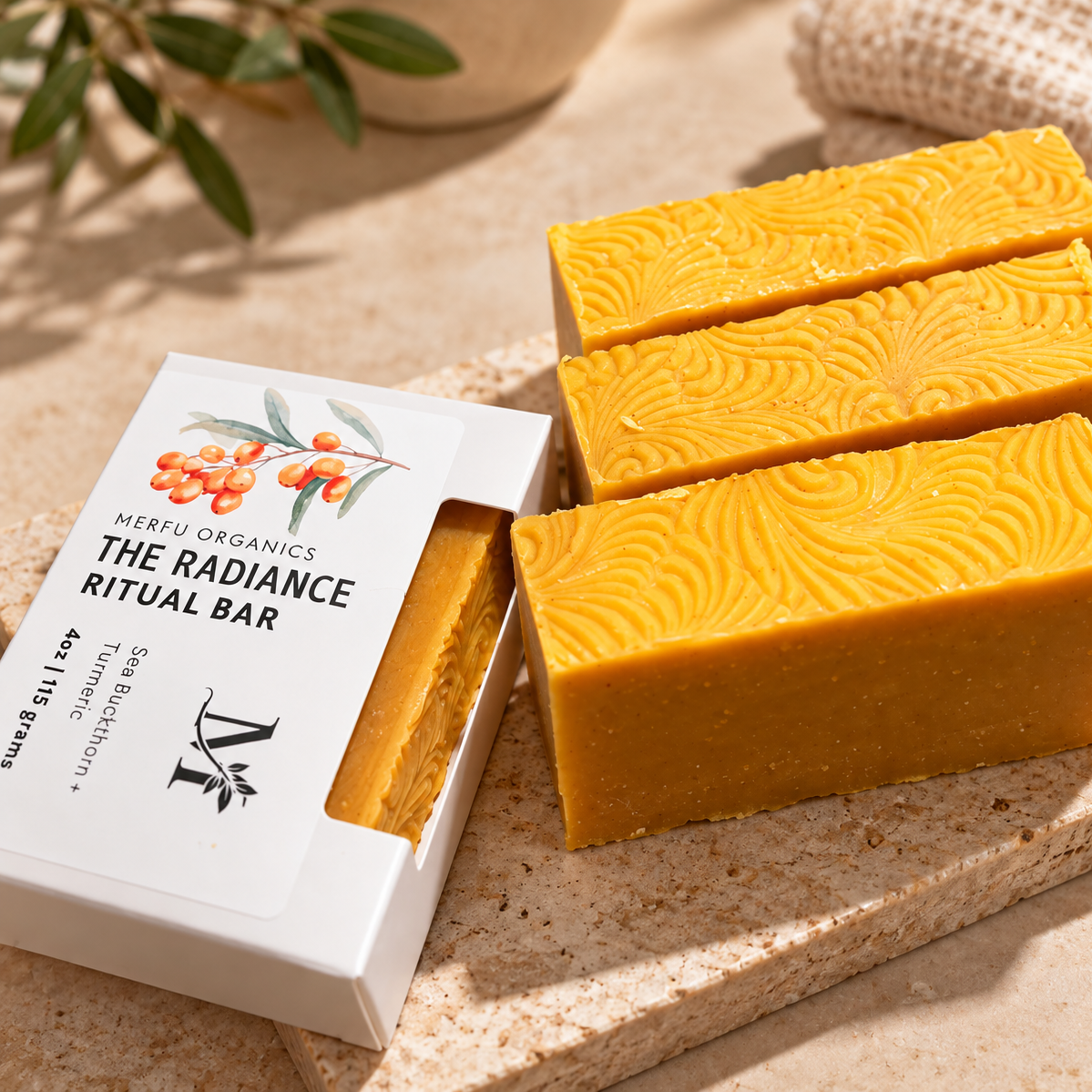 The Radiance Ritual Bar |Turmeric +  Sea Buckthorn Berry Oil Natural Soap