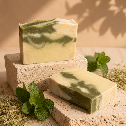 Natural Soap Green Clay & Mint Bar