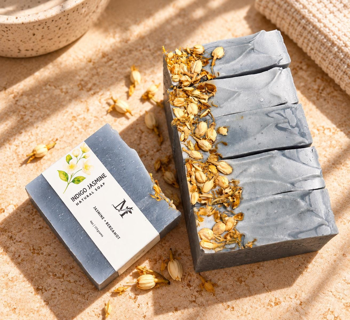 Indigo Jasmine Natural Soap