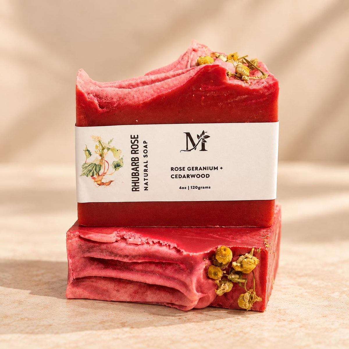 Rhubarb Rose Natural Soap bar