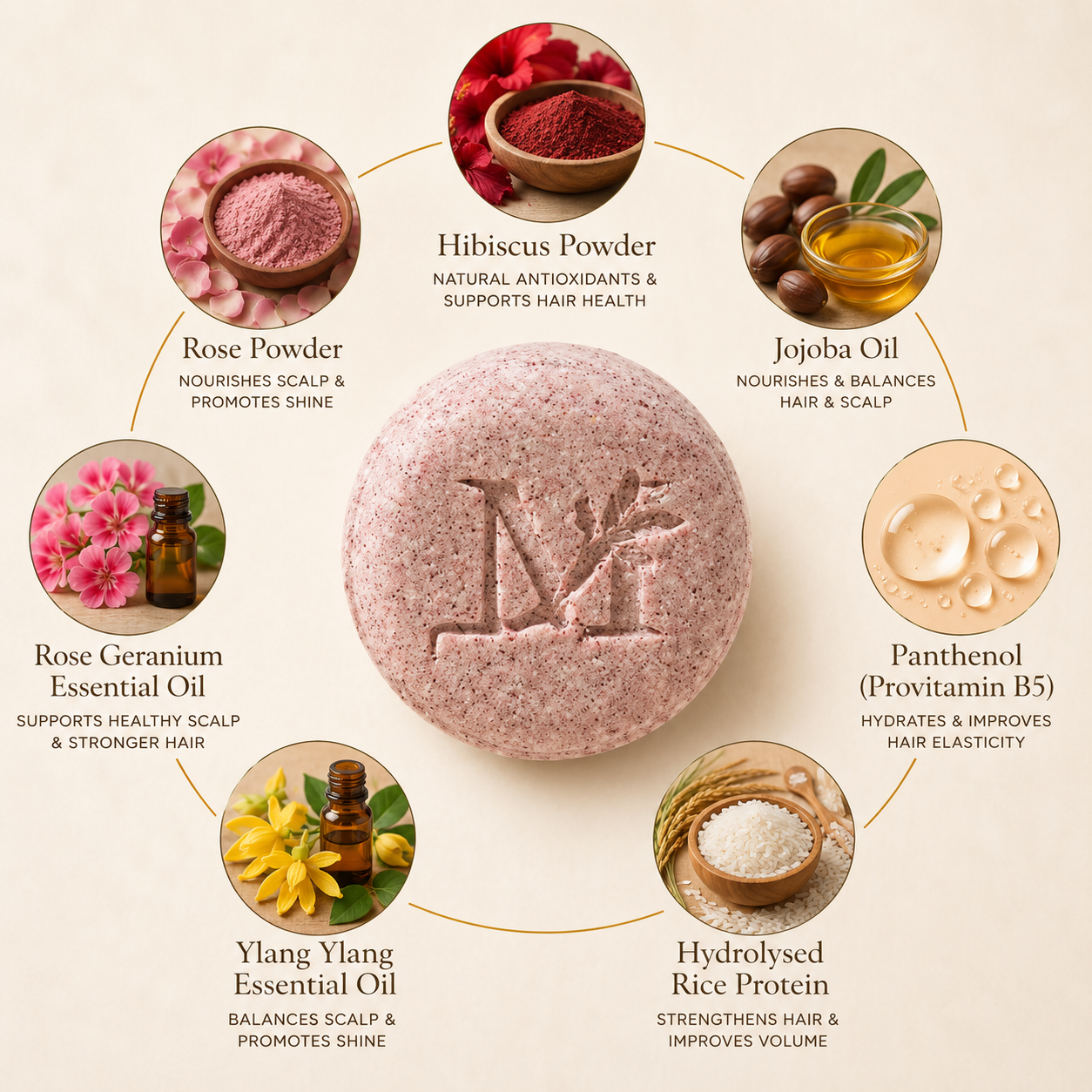 Volumising Shampoo Bar with Hibiscus & Rice Protein